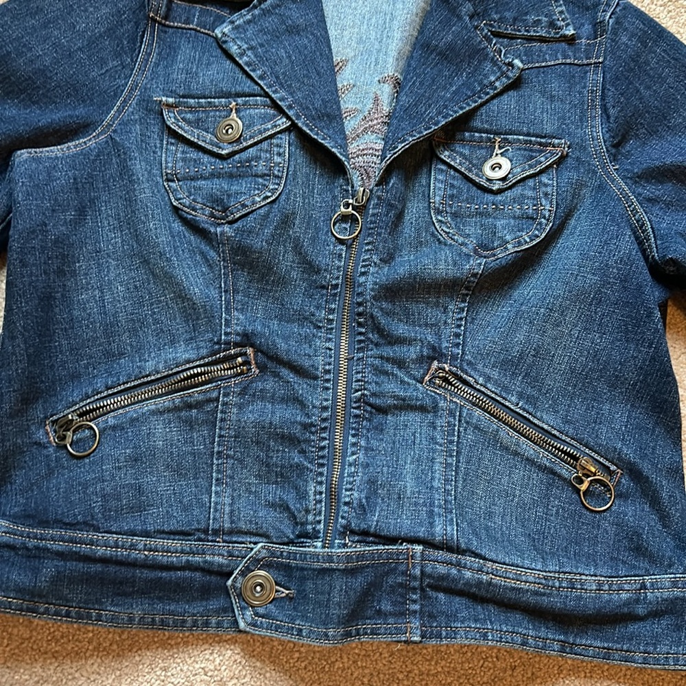 Venezia jean decaled gem back denim jacket - Picture 2 of 4